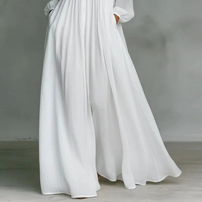French Elegant High Waist Swing Long Dress