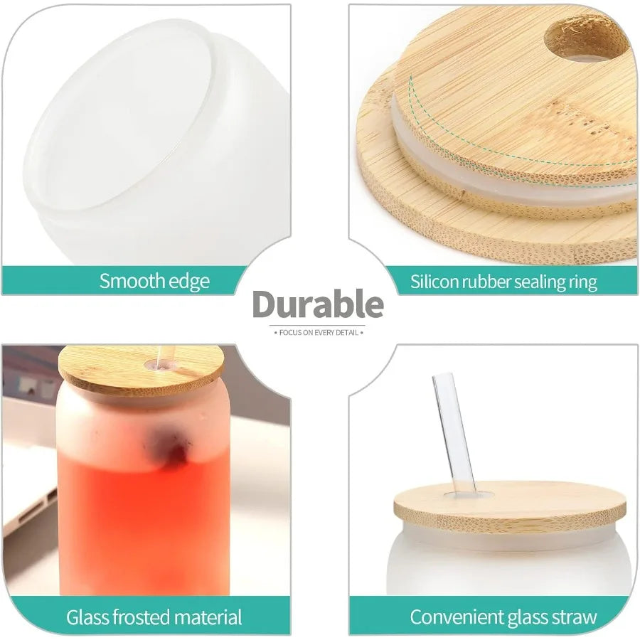 Travel Cups With Bamboo Lids & Straws