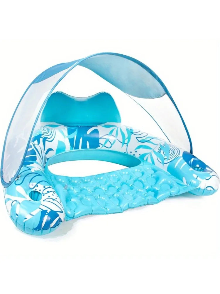 Inflatable Pool Floats With Canopy Lounge Chairs