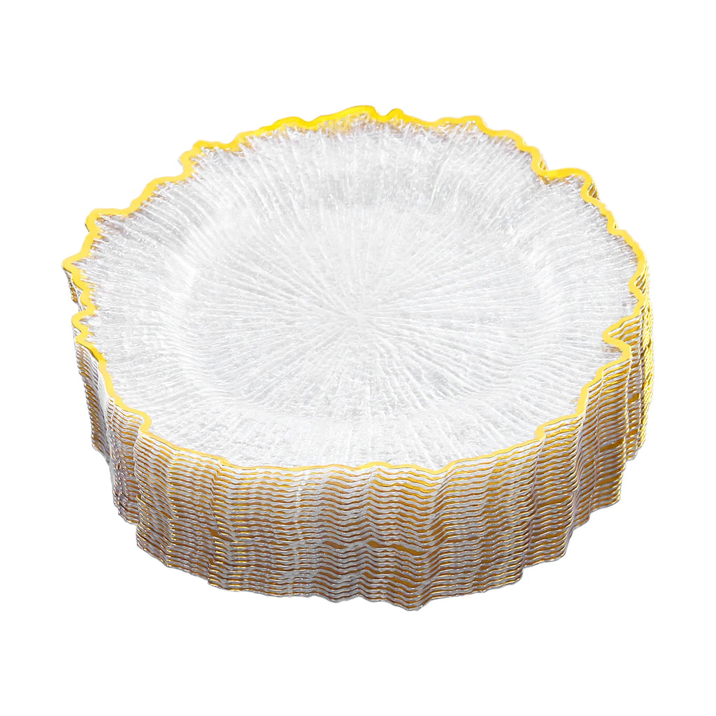 Gold Rim Transparent Charger Plates
