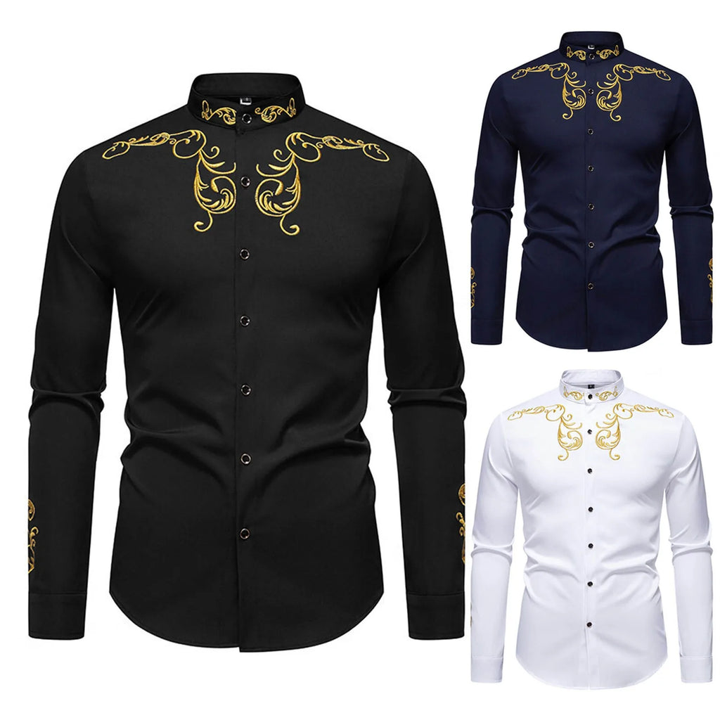 Men's Shirt Vintage Long Sleeve