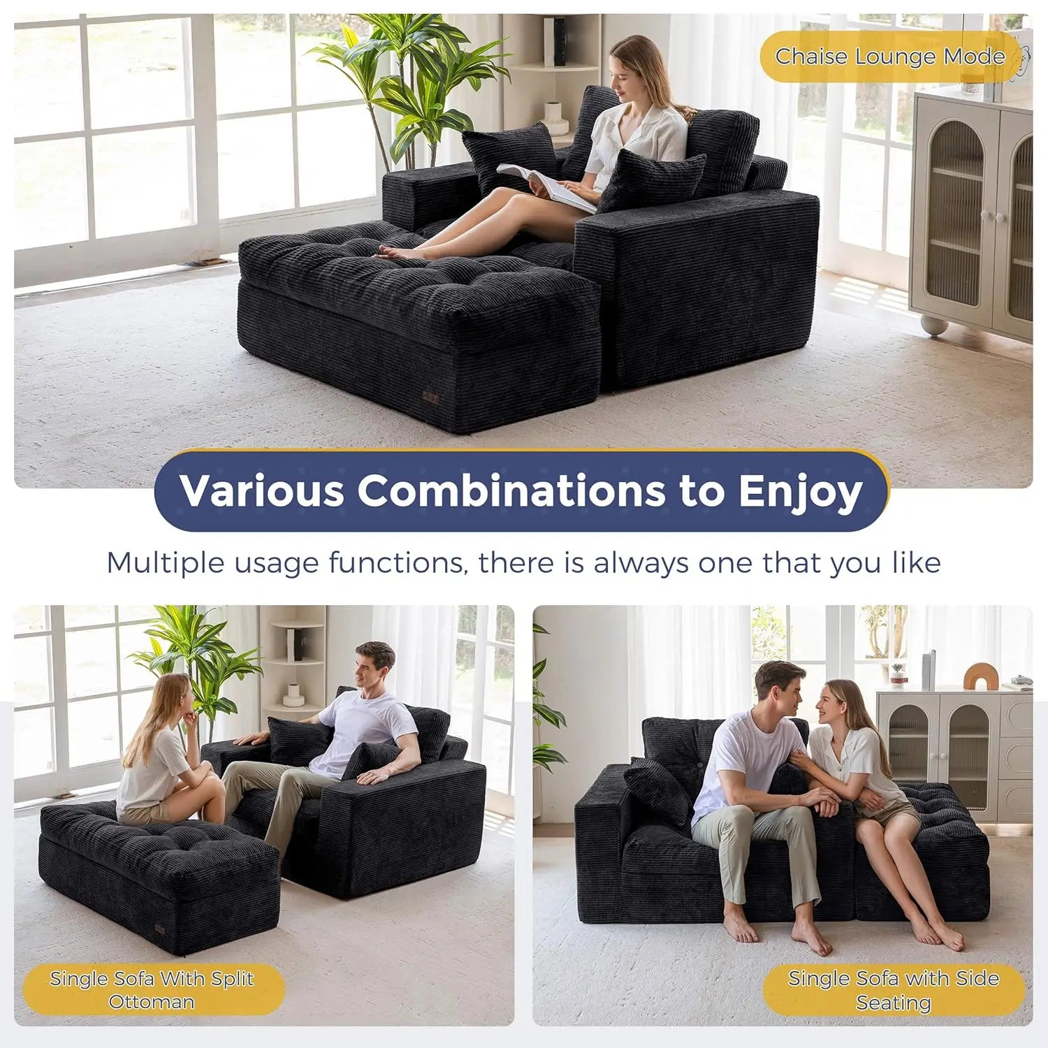 Oversized Chaise Lounge Sofa