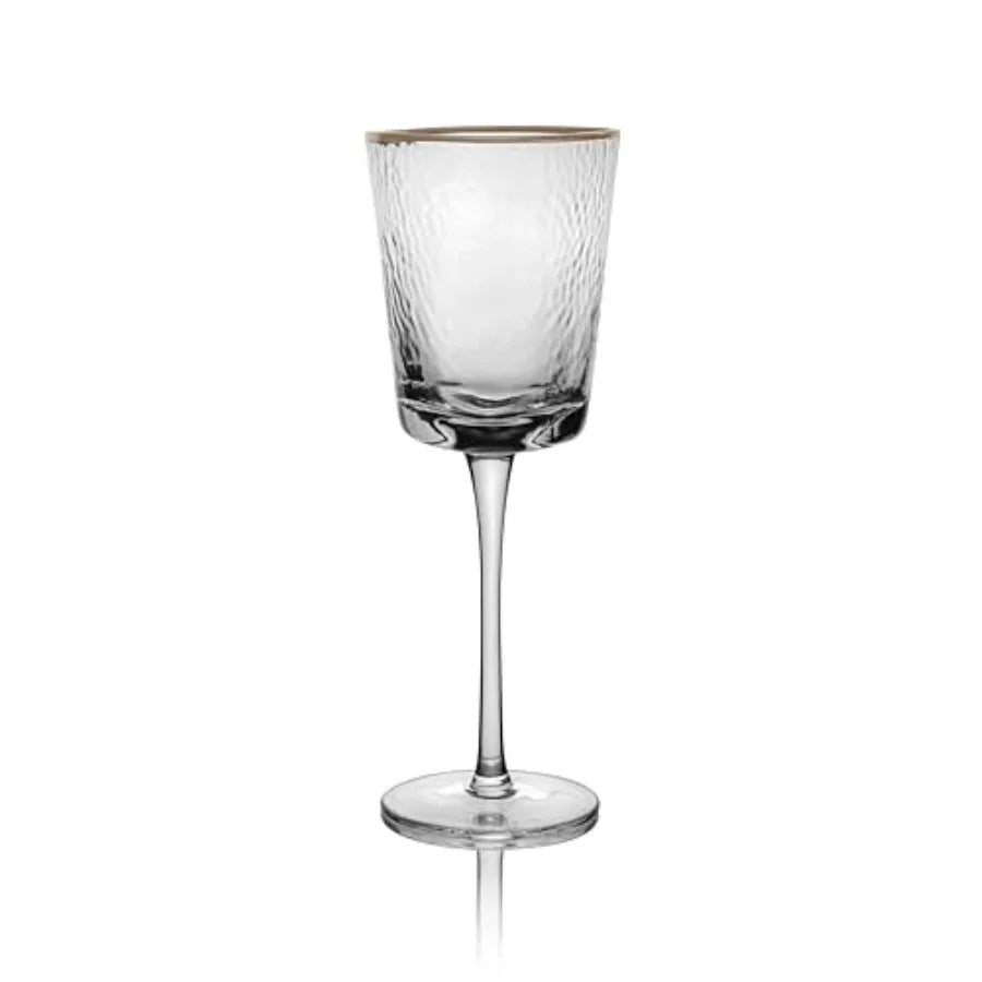 Gold Rimmed Wine Glasses Set of 4 10oz