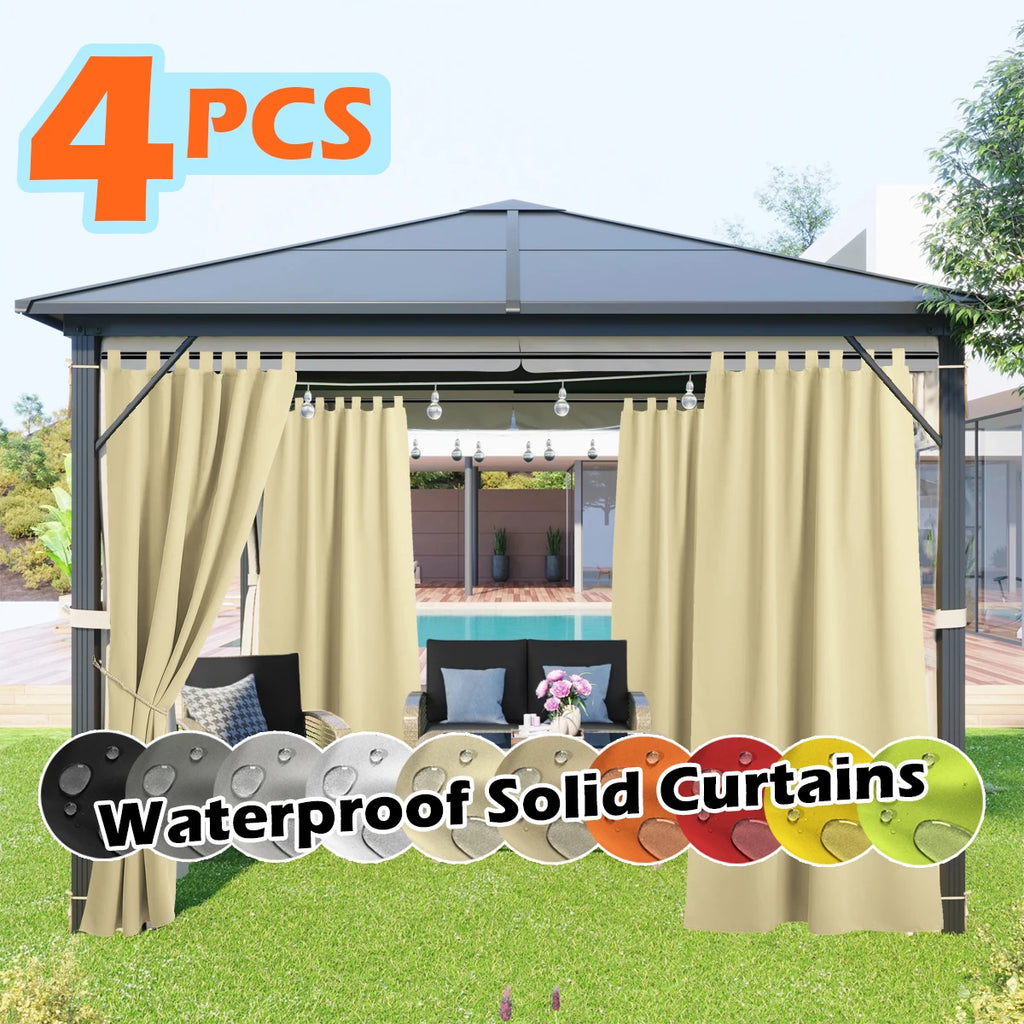 4 Panels Waterproof Outdoor Curtains