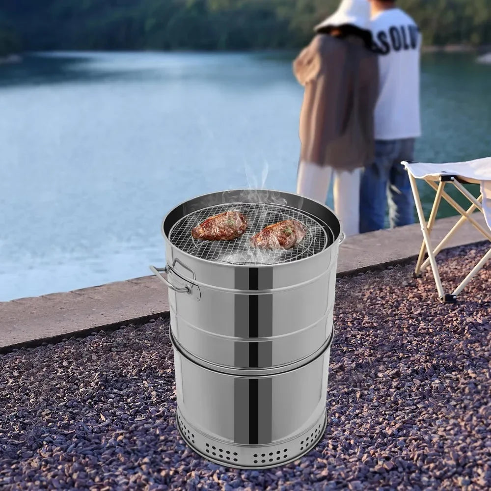Large Portable Smokeless Charcoal Grill
