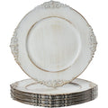 Antique White Charger Plates Round 13"