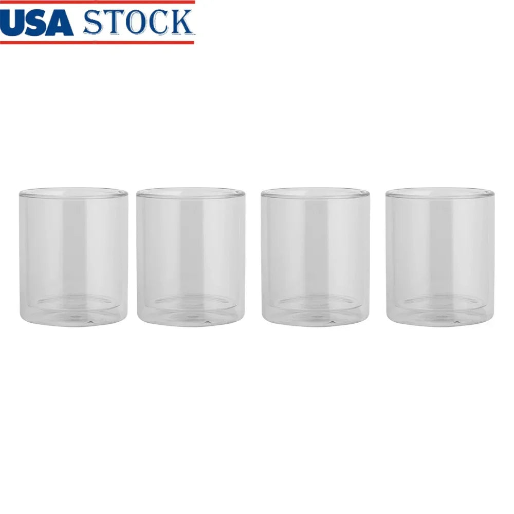 Double Wall 13oz Drinking Glasses Set of 4