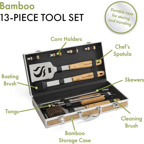 13-Piece Bamboo Grill  Set