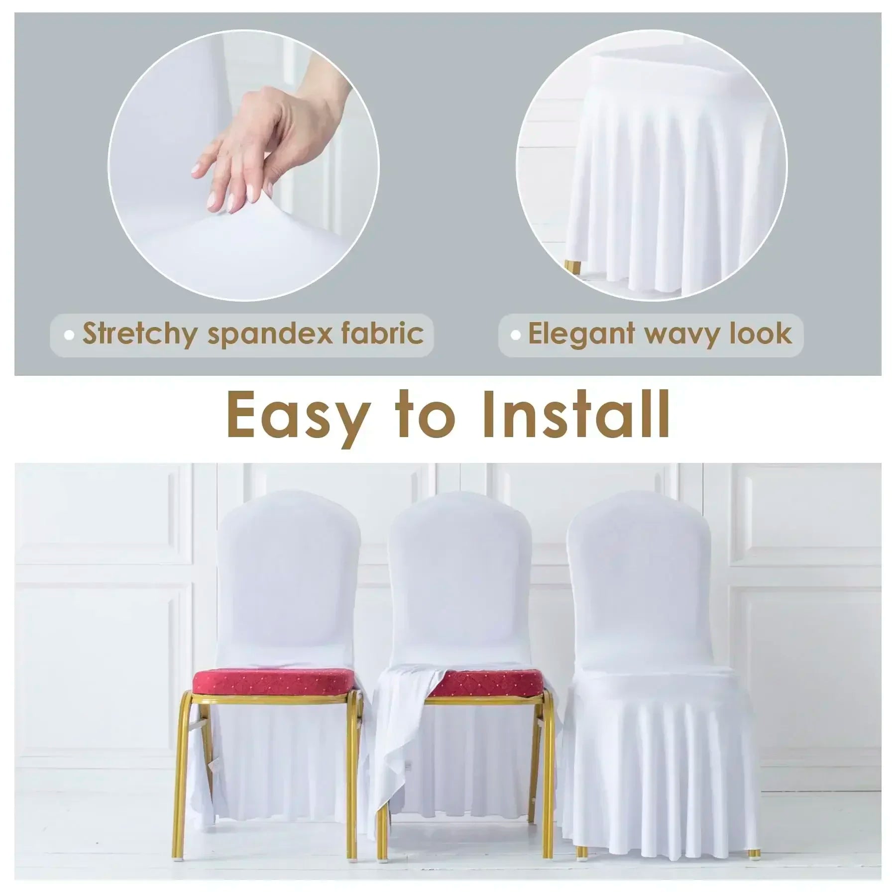 White Pleated Chair Covers