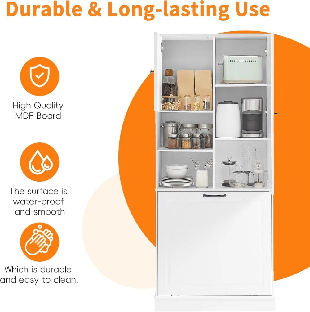 68" Tall Tilt-Out Laundry Hamper Cabinet