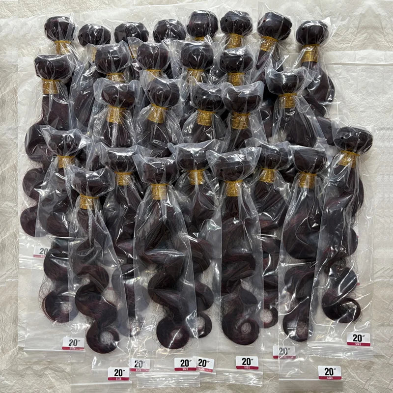 Burgundy Body Wave Bundles 3 4