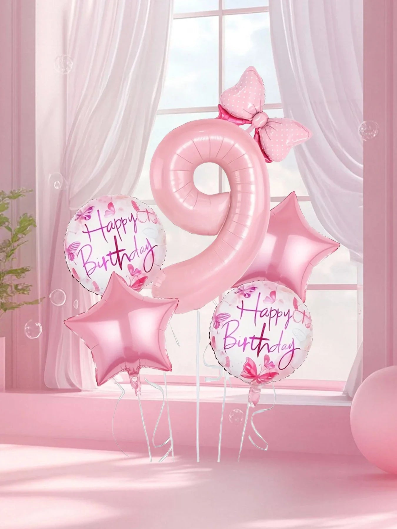 Pink Foil Number Balloons