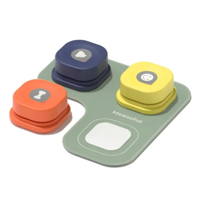 Dog Buttons with Rubber Mat Recordable Talking