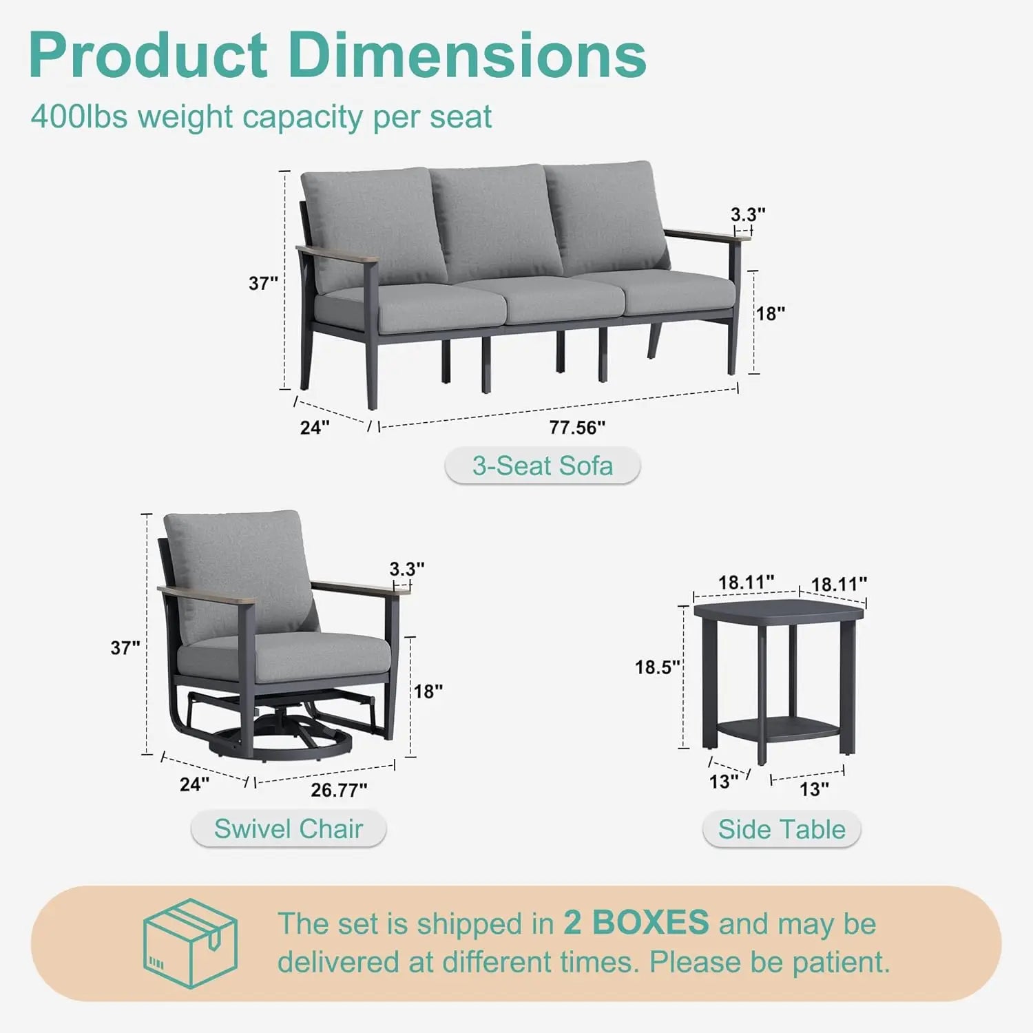 Aluminum 5 - Piece Patio Set