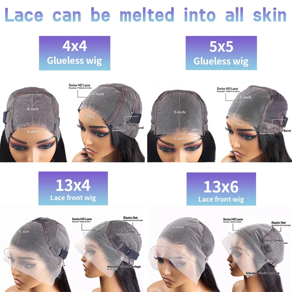 Natural Brazilian Transparent Wigs