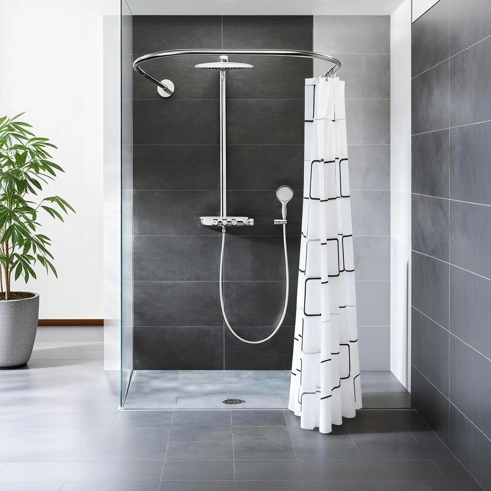 U Shape Shower Curtain Bar