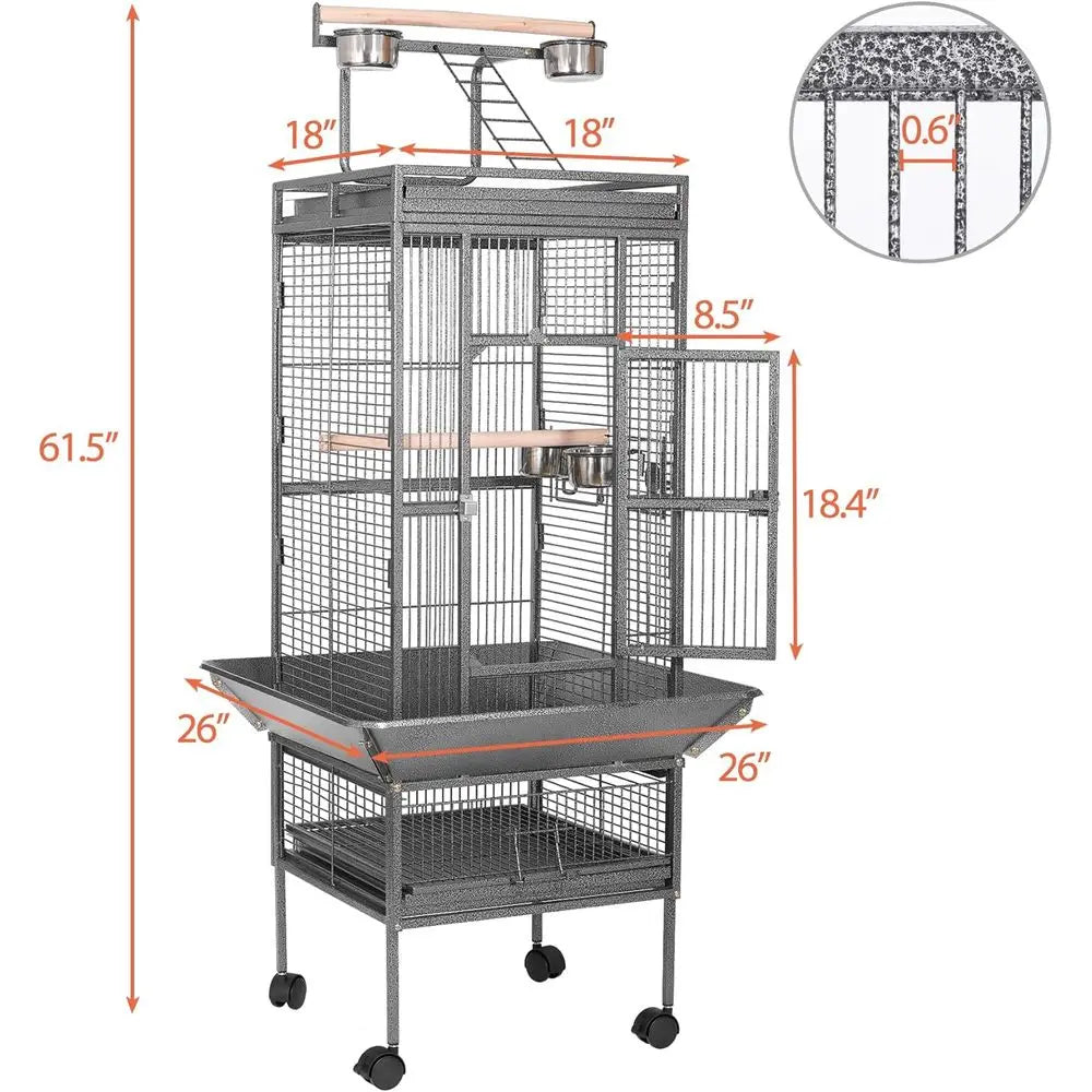 Large 62 Wrought Iron Bird Cage