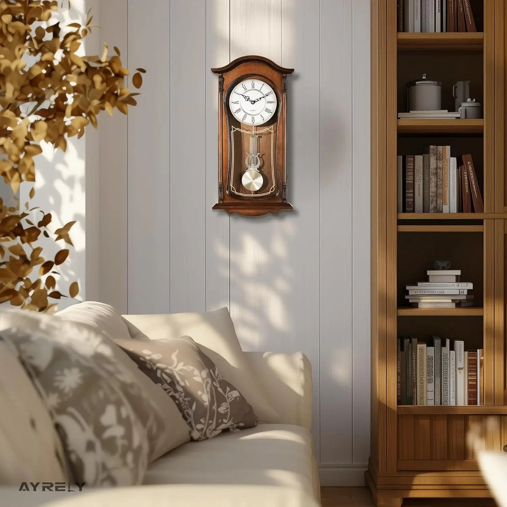 Grandfather Vintage Wall Clock with Pendulum and Chime
