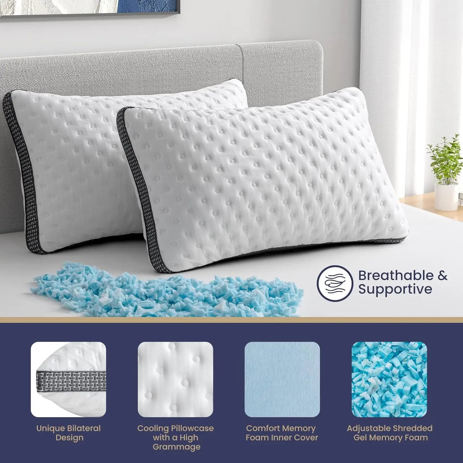 BedStory Queen Cooling Pillow 1 Pack