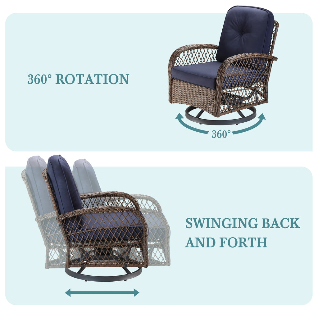 Bistro Set. Rotating Rocking Chair Set
