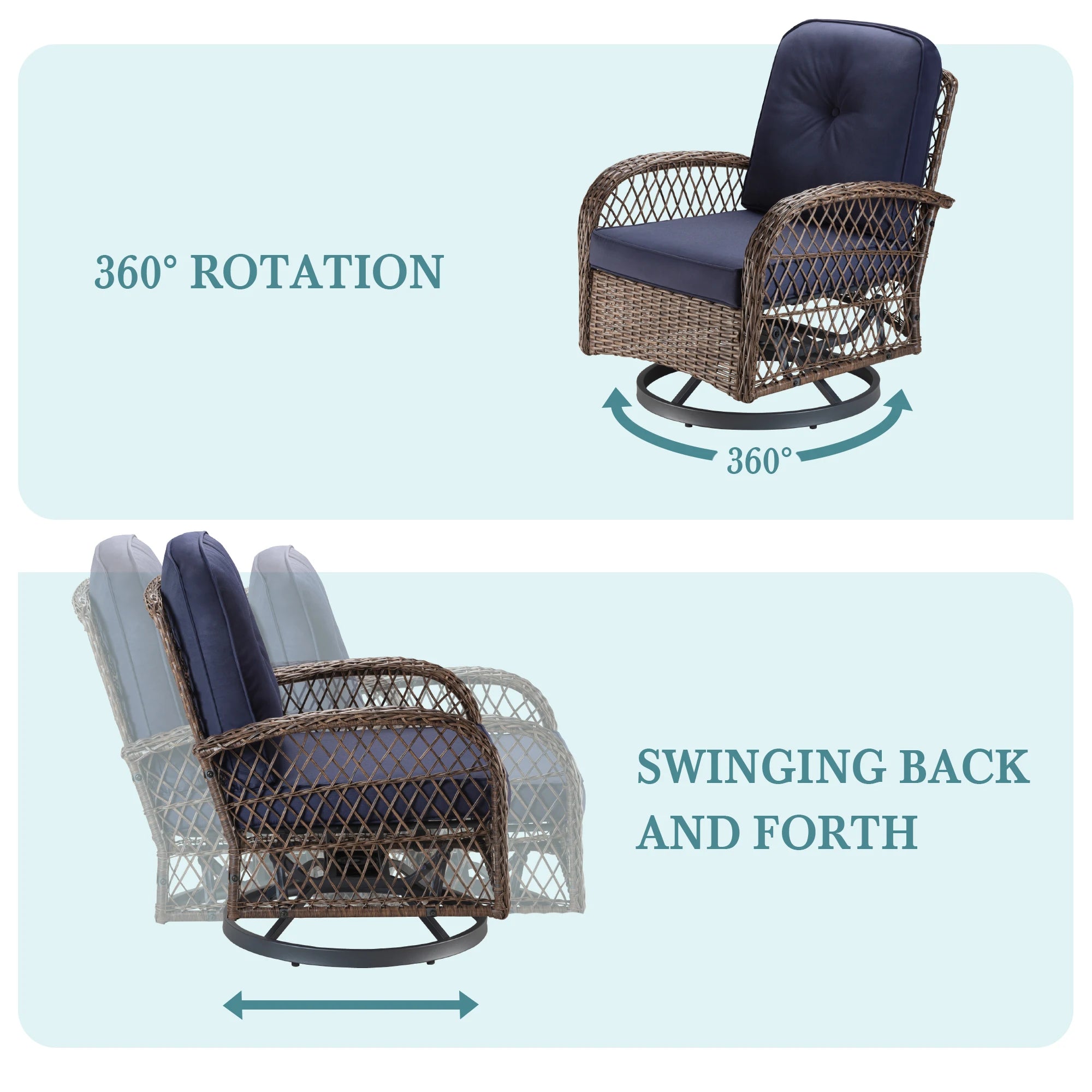 Bistro Set. Rotating Rocking Chair Set