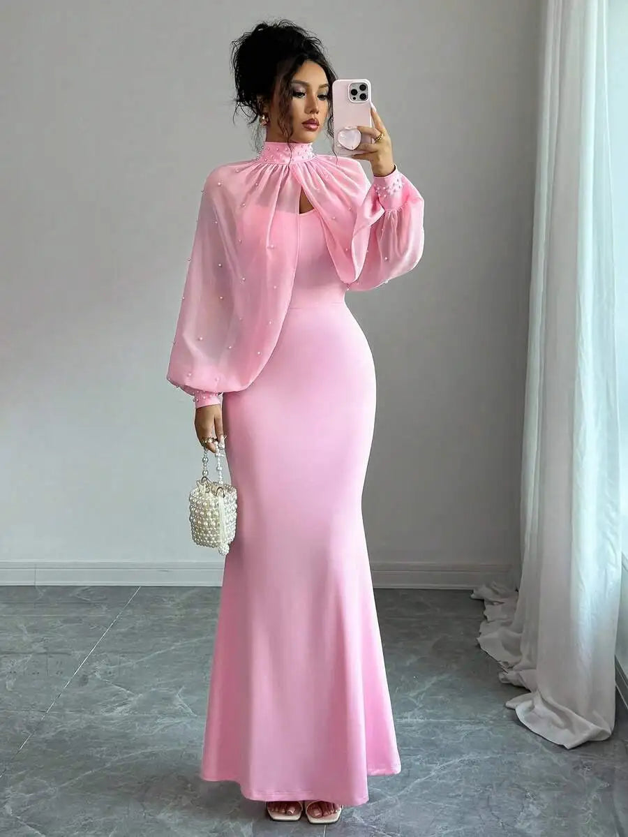 Elegant Pink Mermaid Gown