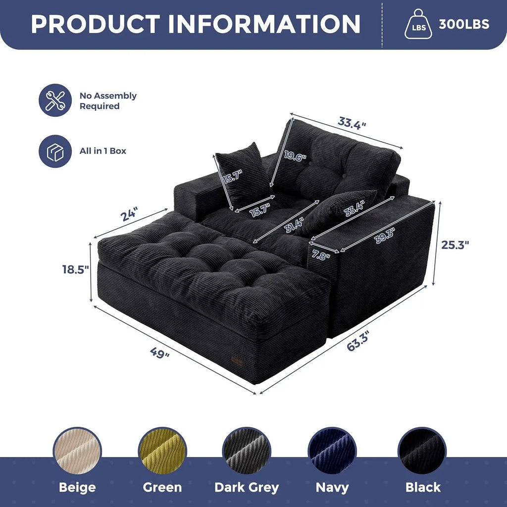 Oversized Chaise Lounge Sofa