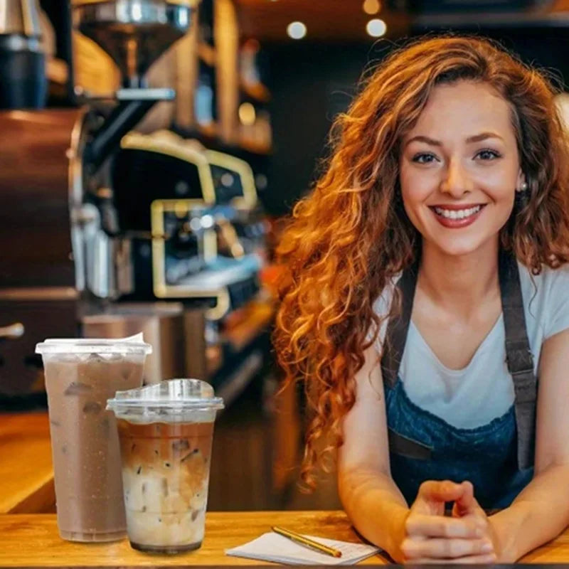Disposable Plastic Coffee Cups with Lids