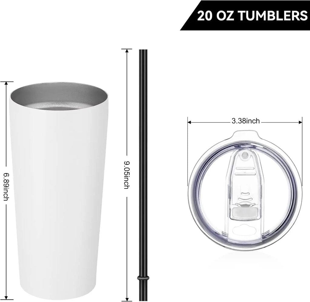 Stainless Steel Vacuum Insulated Tumbler w / Lid & Straw