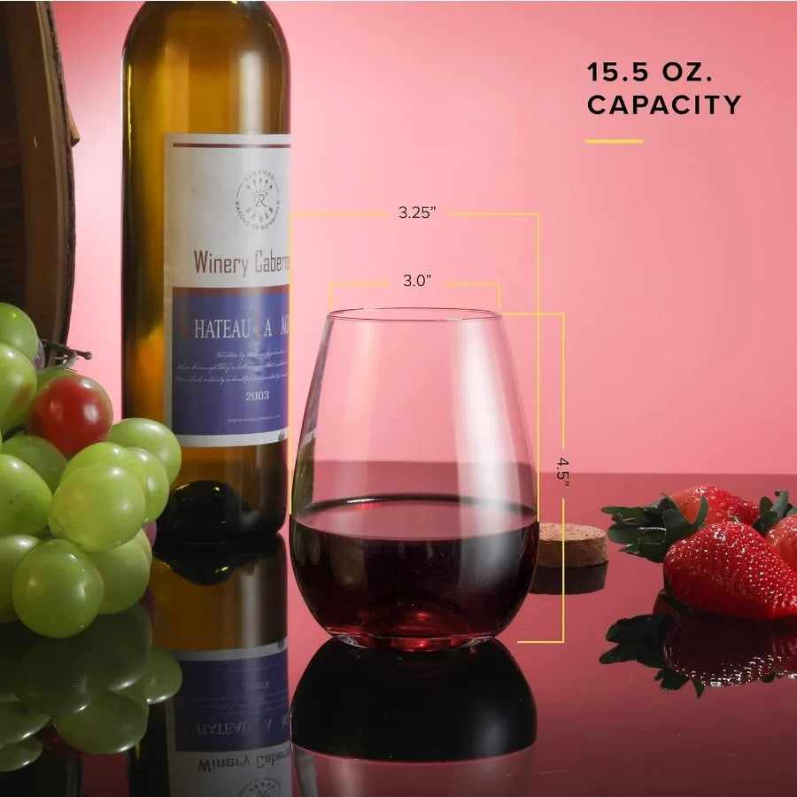 Six Lead Free Wine Glasses 15.5 oz