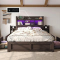 Queen Bed Frame with 49.6" Bookcase Headboard