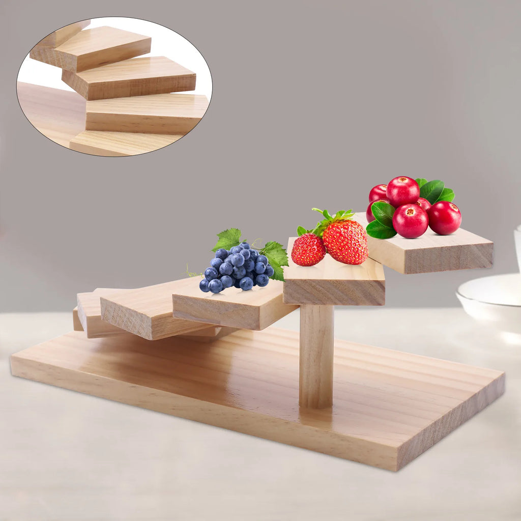 Wooden 7-Step Staircase Sushi Rack Tabletop