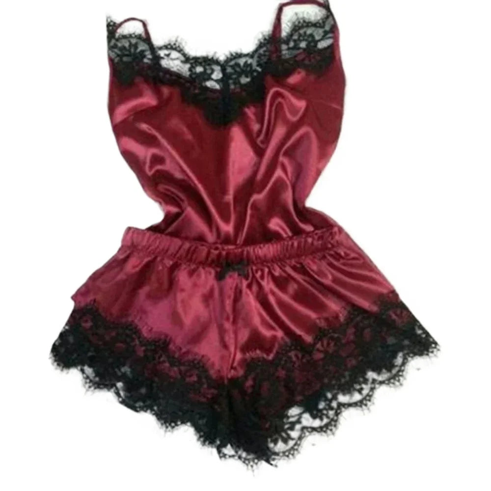 Lace Silk Pajama Set