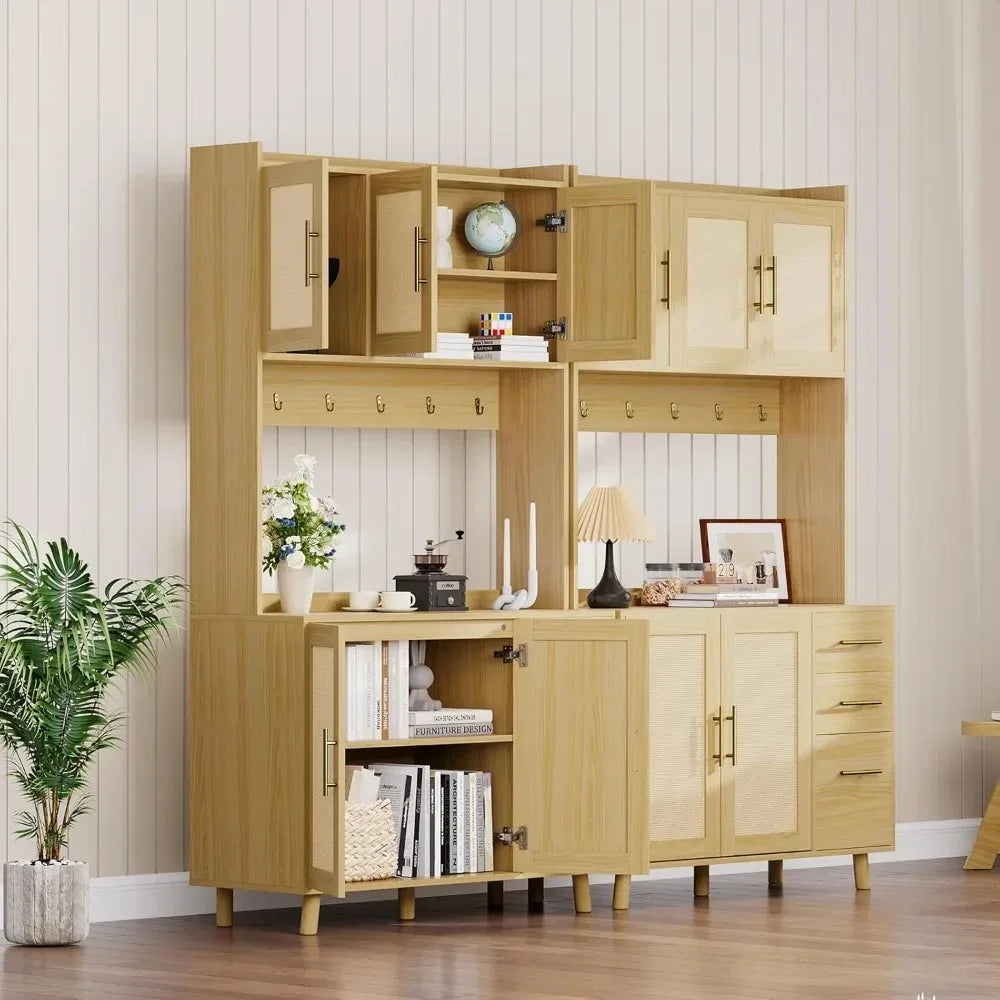 Cabinet with Microwave Stand, 71" Freestanding