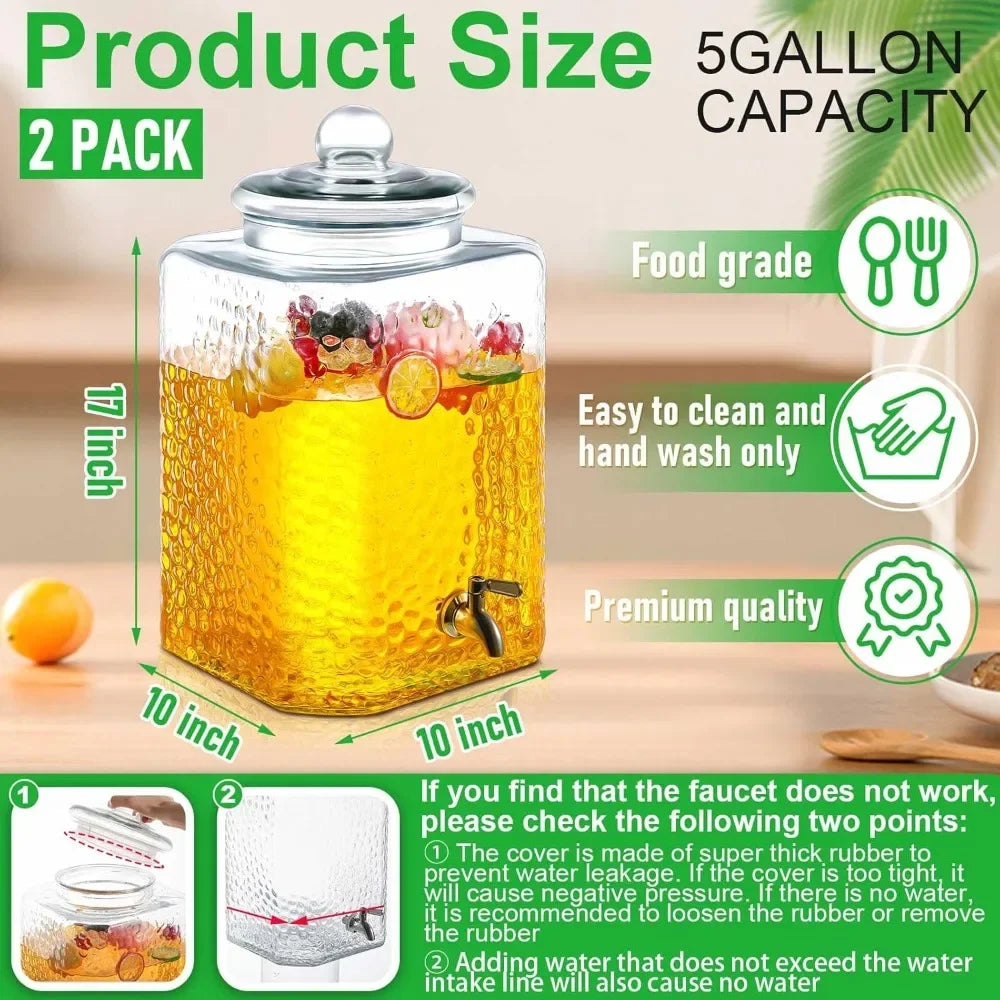 2 pack 5 gallon glass water dispenser