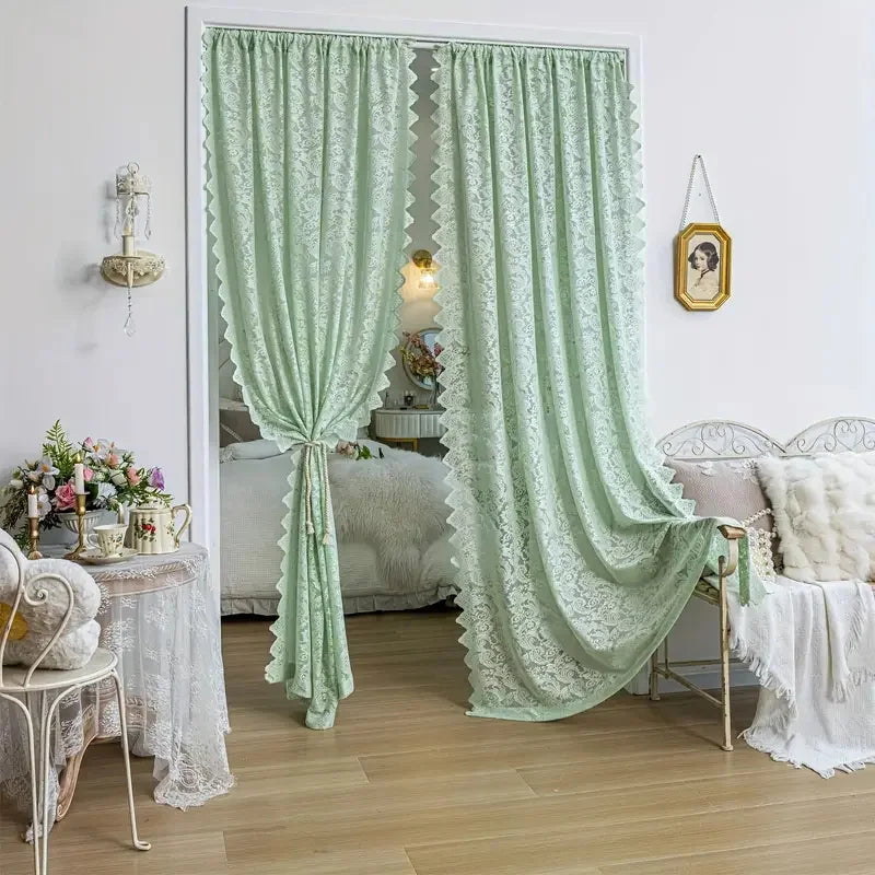 Elegant Phoenix Tail Lace Chiffon Curtain