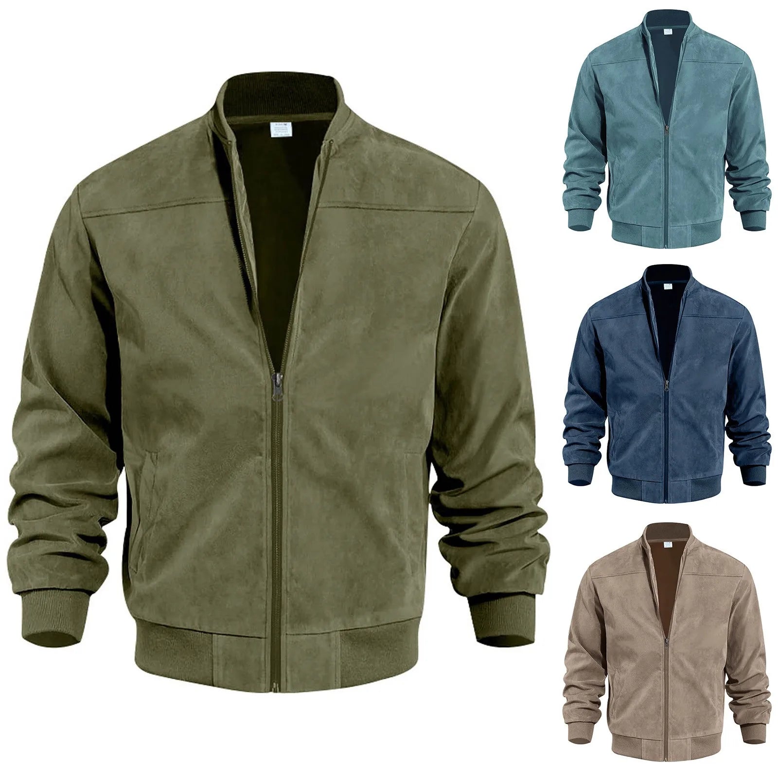 Retro Suede Bomber Jacket