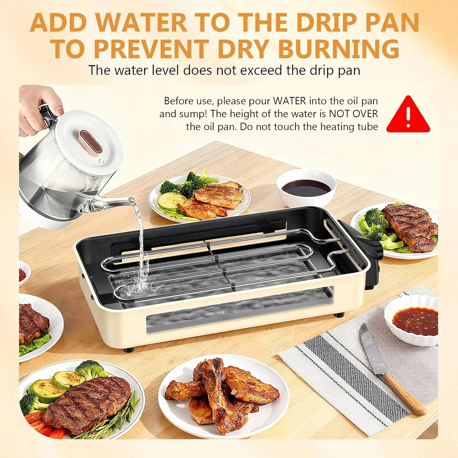 Smokeless Indoor Electric Grill w/ Removable Plates