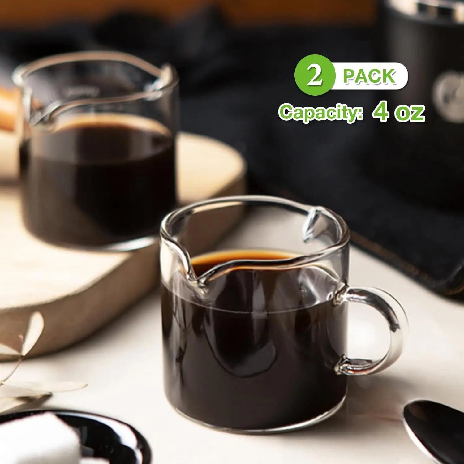 Clear Glass Espresso 4 oz  Cups  of Two