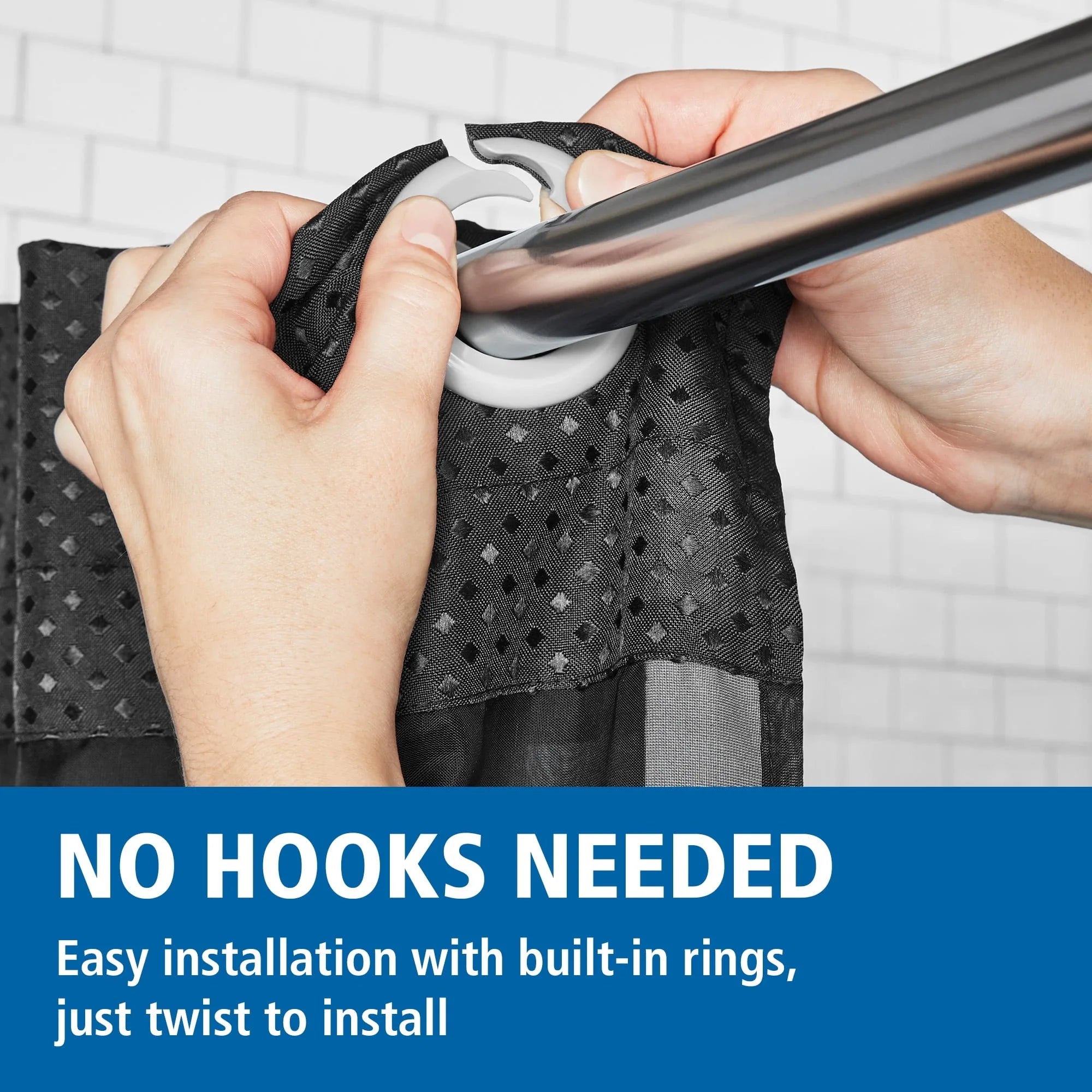 No Hook  Shower Curtain