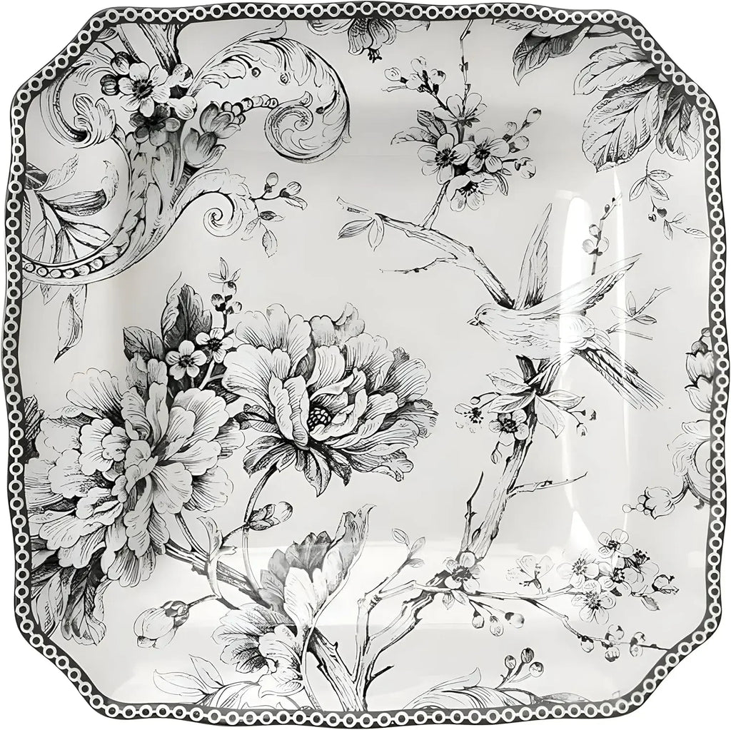 16-Piece Square Floral Dinnerware Set