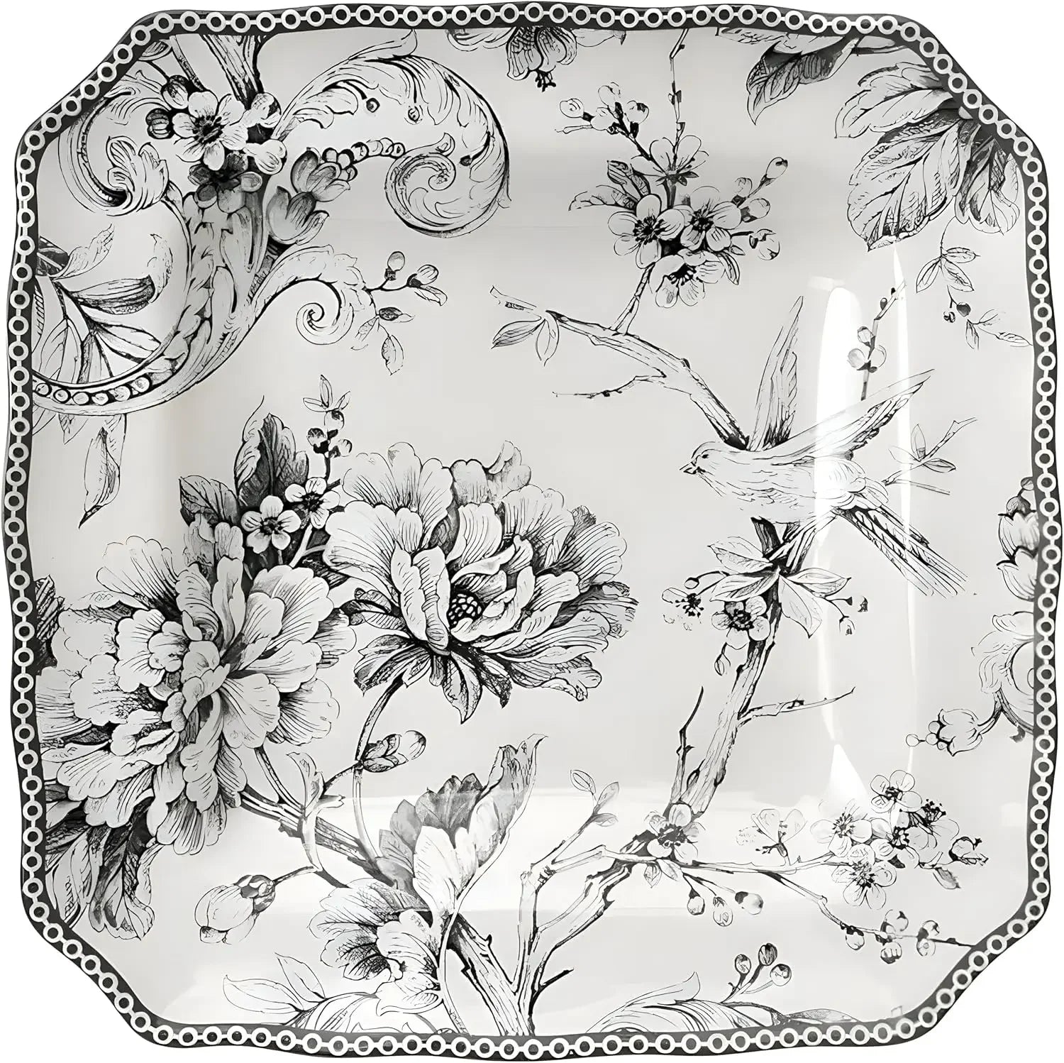 16-Piece Square Floral Dinnerware Set