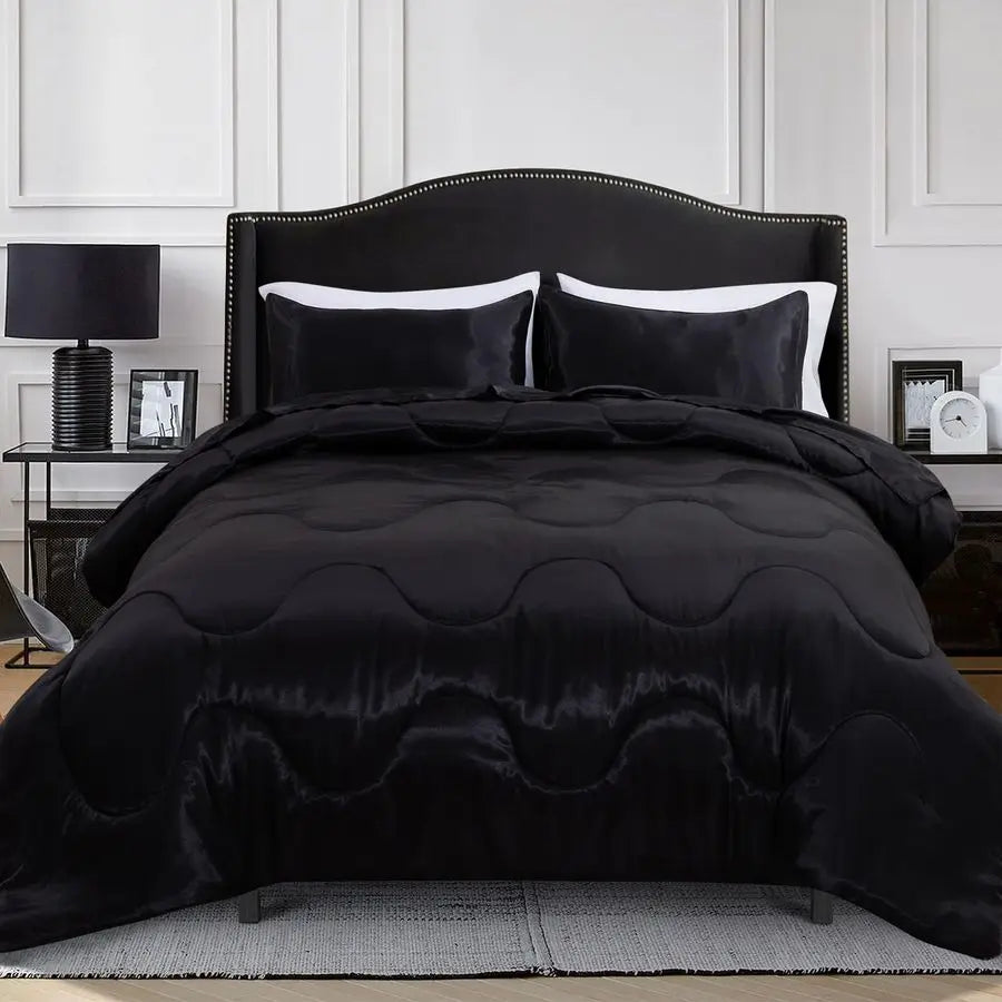 Satin Silky Soft  Comforter Set Full Queen