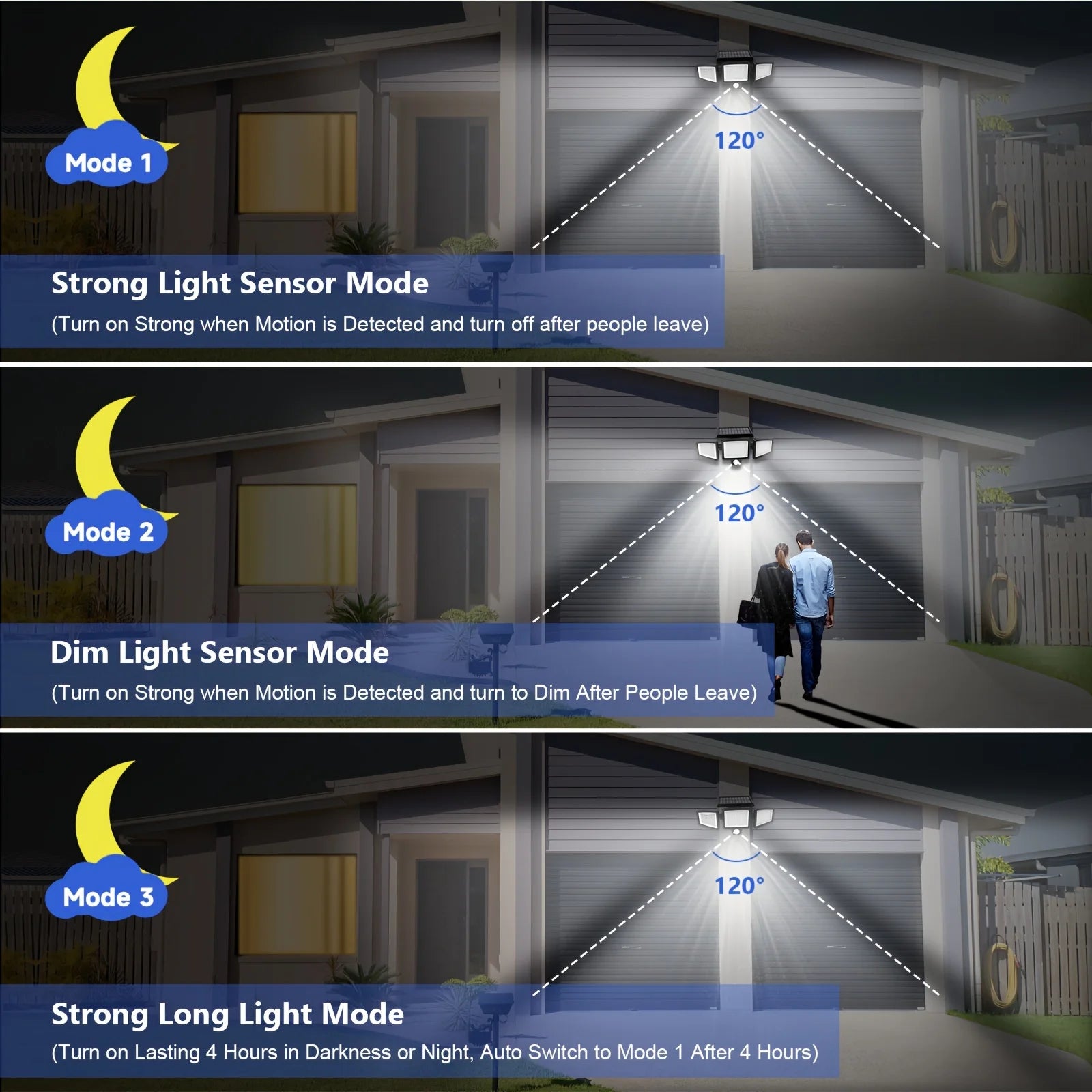 3-Head Solar Outdoor Light