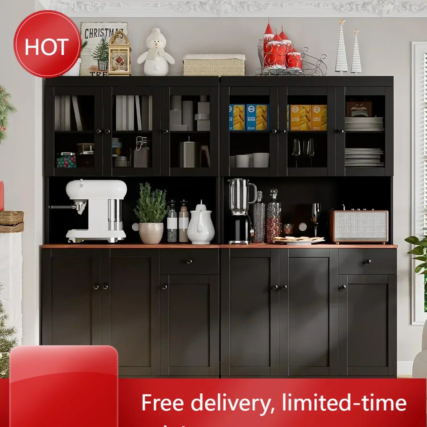 71" Tall Kitchen Pantry Storage Cabinet