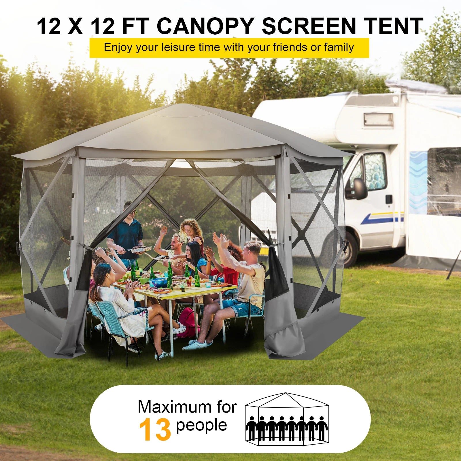 12x12 Screen Room with Removable Roof