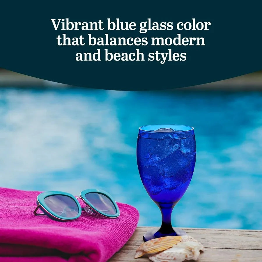 Elegant Cobalt Blue 12  Drinking Glasses for Everyday