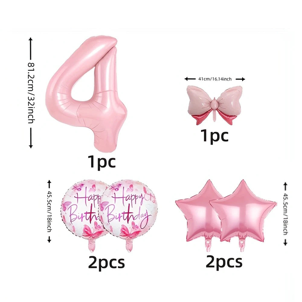 Pink Foil Number Balloons