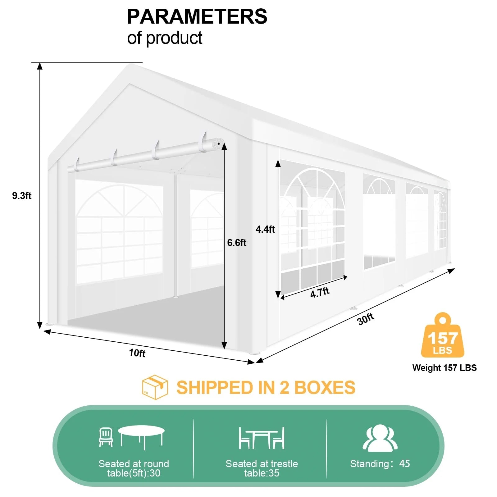 10 x 30 Canopy Tent Heavy Duty