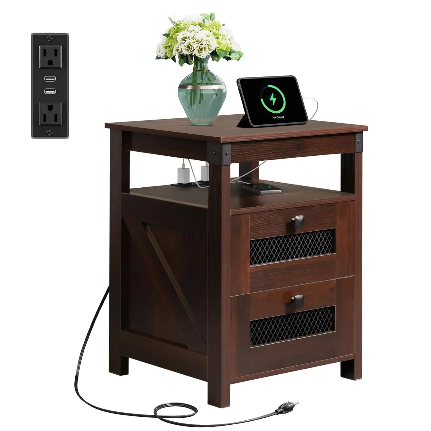 Nightstand with Charging Station